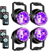 Litake UV Black Lights for Glow Party, 6W LED Disco Ball Strobe Lights for Dark Party Supplies, S...