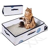 MIU Color Cat Travel Litter Box with Lid, Portable Extra Extra Large XXL Leak-Proof Collapsible L...