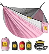 Kids Camping Hammock with Mosquito Net, 450 lbs Portable Hammock with Tree Straps,2-in-1 Double/S...