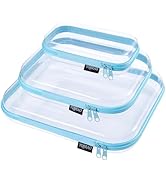 YQBRAO 3 Pack Hard Sided Clear Zipper Case for Storage- Thickened-Grade Clear Hard Shell Zipper C...