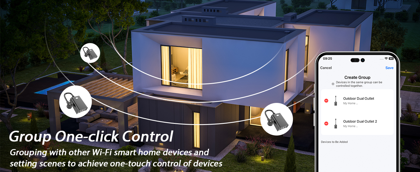 outdoor smart plug group control