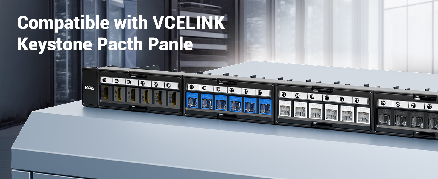 COMPATIBLE with VCELINK Keystone Patch Panle