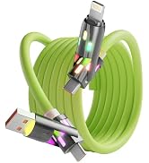USB C to Lightning Cable, 240W Fast 4 in 1 Multi Charging Cable 5FT | Chubby USB A/C to C/Lightni...