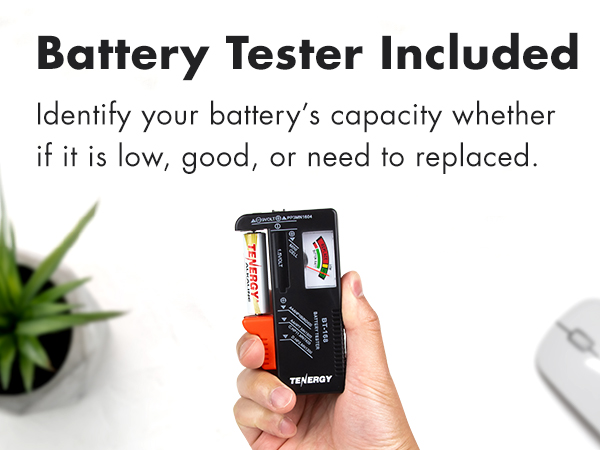 Includes battery tester to find out if your batteries have power or need to be replaced