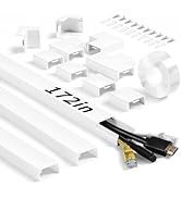 Wall Cable Hider to 3-4 Wires, LZEOY 172in Cord Hider for Wall Mount TV, White Cord Covers for Wi...