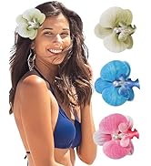 3Pcs Hawaiian Flower Hair Clip for Women Butterfly Orchid Hair Barrettes Flower Hair Clips with P...