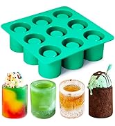 Vidotim Shot Glass Silicone Molds 9-Cavity Round, Silicone Baking Set For Chocolate, Candy,Ice Cu...