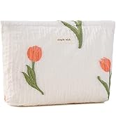 ZLFSRQ Makeup Bag Travel Cosmetic Bag for Purse Floral Zipper Makeup Pouch for Women Small Cute F...