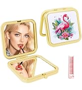 PDOZV Compact Vanity Mirror for Women, Travel Makeup Mirror for Handbag Pocket Wallet, Portable D...