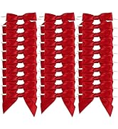 AIMUDI Red Satin Ribbon Twist Tie Bows 3.5" Pre-Tie Red Bows for Christmas Premade Gift Bows for ...