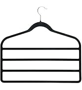 Honey-Can-Do 4-Tier Non-Slip Velvet Pants Hangers, 4-Pack HNG-09048 Black