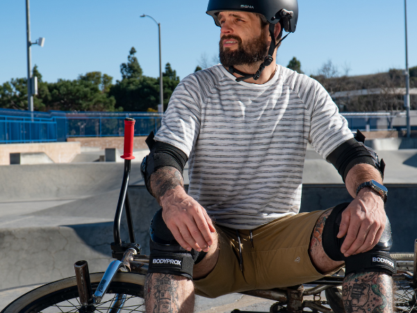 Man sitting on bike