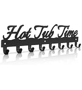 Towel Rack for Hot Tub Bathroom Towel Holder with 8 Hooks Towel Hanger Wall Mounted for Robes, Cl...