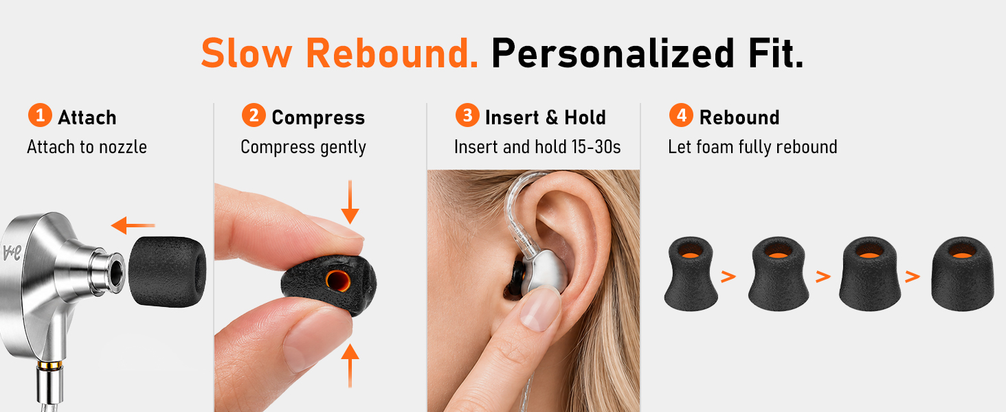 Audiovance assorted foam eartips: small, medium and large 3 sizes with one 4.9mm inner core.