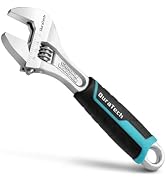 DURATECH 6-Inch Adjustable Wrench, Cr-V Steel Wrench, Wide Jaw Wrench, Metric & SAE Scales, for H...