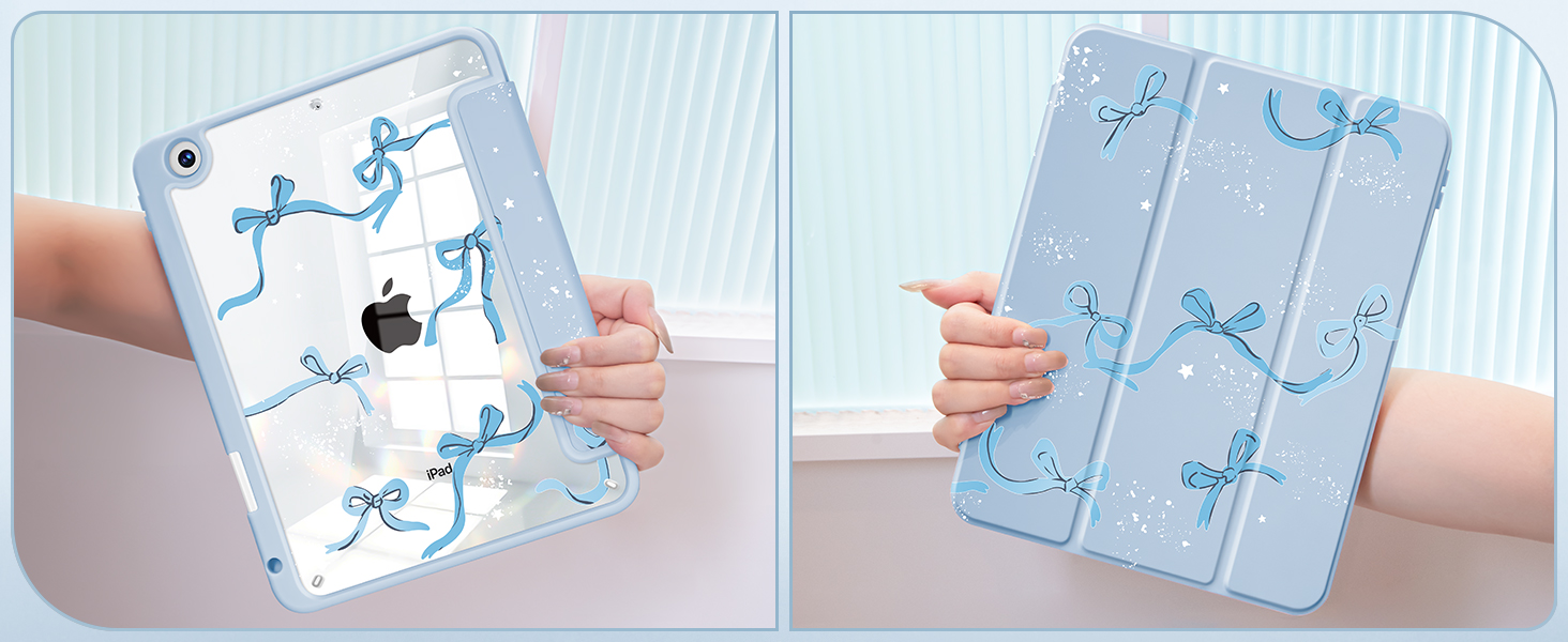 ipad 9th generation case blue bows