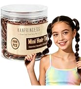 Kanprincess 1000pcs Brown Mini Hair Rubber Bands,Soft Small Hair Ties Bands for Kids Toddlers Gir...