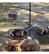 AVOFOREST Swivel Campfire Grill Grate Heavy Duty Camping Grill 360° Adjustable Over Fire Pit Gril...