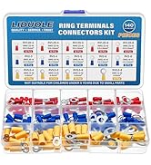 LIDUOLE 14Sizes Ring Terminal Kit #4#8#10 1/4 5/16 Ring Terminals 22-16 16-14 12-10 AWG Insulated...
