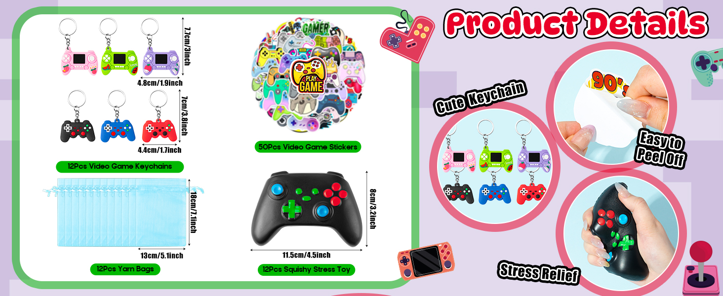 Video Game Handle Squishy Toy Party Favors