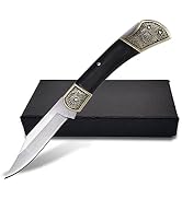 Embossing Bolster Pocket Folding knife Wood handle EDC Knives Tools (black)