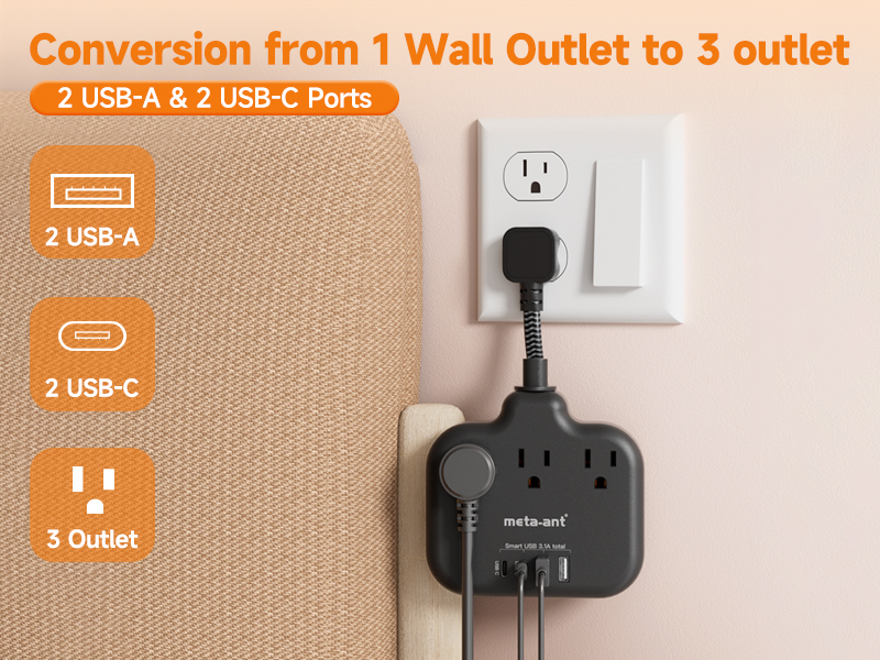 7-in-1 Multi Plug Outlet Splitter