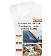 JINCH Windshield Sticker Applicator Holder Static Cling, 10 Pack 4 x 6 Inches Heat-Resistant Clea...