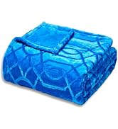 Serenhom Soft Cozy 50x60 Inch Flannel Throw Blanket, Luxury 3D Jacquard Decorative Design, Lightw...