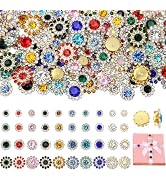 NUKAYAI 200Pcs 10Mixed Colors Sew on Rhinestones, 8mm 10mm 12mm 14mm Glass Crystal Gems Jewels fo...