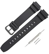 Silicone Replacement Strap Compatible With Casio Shock SGW-300/SGW-400/SGW-500/MRW-200/AEQ-110W/A...