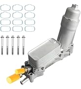 Full Aluminum Engine Oil Cooler 3.6 Oil Filter Housing Compatible with 2011-2017 Dodge Charger Ch...