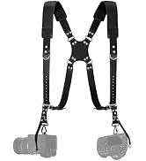 Jumyee Double Camera Harness for 2 Cameras, Adjustable Padded Camera Strap for DSLR/SLR for Photo...