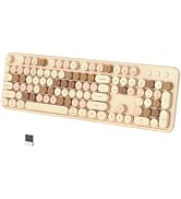 COVEVA Colorful Wireless Bluetooth Keyboard, 2.4G & Dual Bluetooth Multi-Device Keyboard, Typewri...