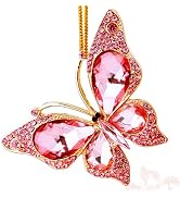 Butterfly Christmas Ornaments 2024, Butterfly Ornaments for Christmas Tree, Pink Christmas Orname...