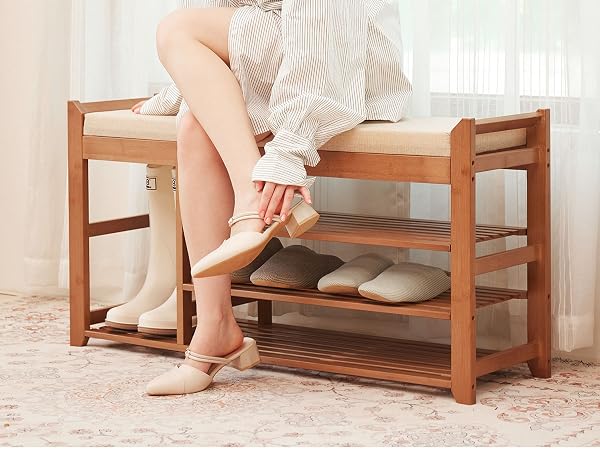 shoe bench with cushion