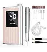 BETE Professional Nail Drill, 40000 RPM Cordless Electric Nail File Kit with 6 Bits, Rechargeable...