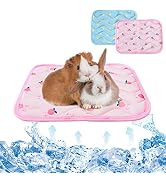 Jevnd 2Pcs Small Animals Cooling Mat, Guinea Pig Cooling Sleeping Pad, Rabbit Cool Pad, Breathabl...