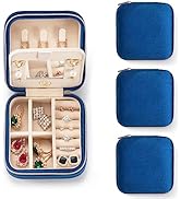ZPROW Plush Velvet Travel Jewelry Case, Travel Jewelry Organizer, Jewelry Travel Case