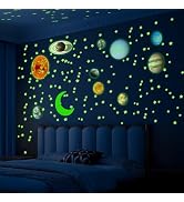 Krijuess 525 Pcs Glow in The Dark Stars for Ceiling, Glow Stars Include Nine Planets, Bonus Moon ...