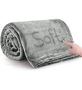 MOONLIGHT20015 Silk Touch Warm Fleece Throw Blankets - 400 GSM Throws for Sofa Fluffy Blanket Bed...