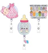 Labor and Delivery Badge Reel Retractable - Cosmisun 3Pcs L&D Badge Reels NICU Cute Name Tag Card...