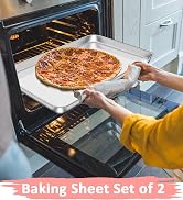 Stainless Steel Baking Sheet Set of 2, Deedro Cookie Sheet Metal Baking Pan Oven Tray, Non Toxic ...