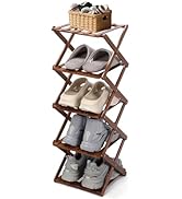 MEKOTRIN Shoe Rack Foldable, Portable Shoes Organizer Standing Shelf, Multifunctional Vertical Na...