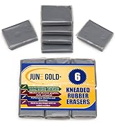 June Gold Kneaded Rubber Erasers, Gray, 6 Pack - Blend, Shade, Smooth, Correct, and Brighten Your...