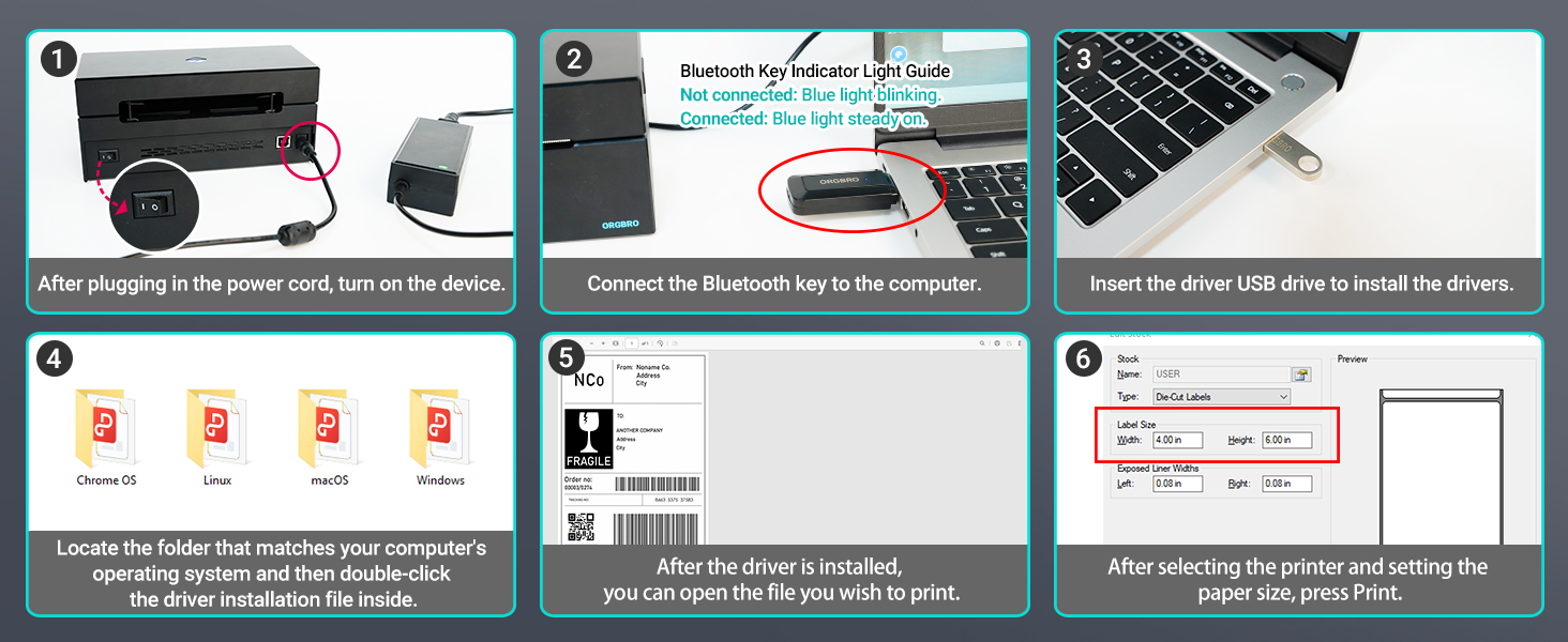 Print via Bluetooth key