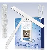 12 Inch Silicone Shower Squeegee for Glass Doors with Hook – Streak-Free Window Cleaner for Bathr...