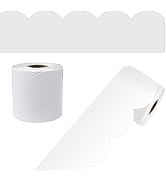 Carson Dellosa 65Ft of White Bulletin Board Borders, 1 Roll of Scalloped Paper Trim for Whiteboar...
