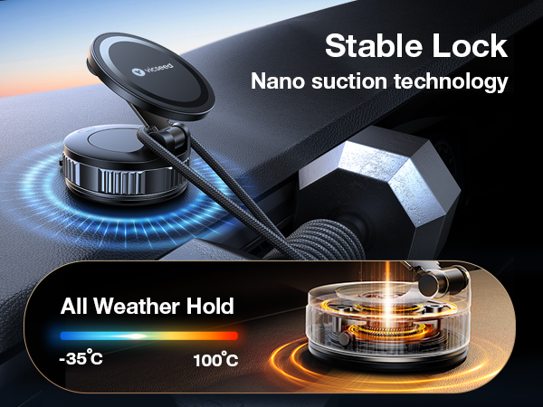 Stable lock 360 degree rotatable car phone mount MagSafe