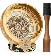 Tibetan Singing Bowls, Authentic Meditation Sound Bowls Handcrafted in Nepal for Yoga, Chakra Hea...