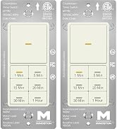 Minoston 60 Minutes Countdown Timer Switch, 1 Hour in-Wall Timer Switch 1-5-10-20-30-60Min for Ba...